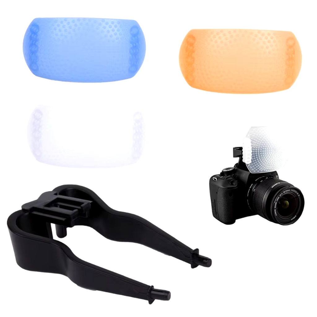 Difusor Pop-up Flash Universal 3 Cores Câmera DSLR — imagem 2 de 2
