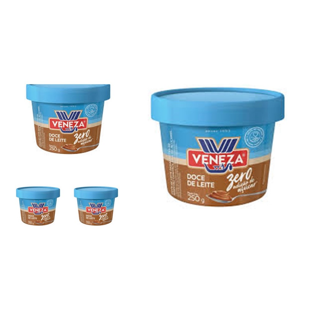 Kit 4 Doce De Leite Veneza Zero Adição de Açúcar 250gr