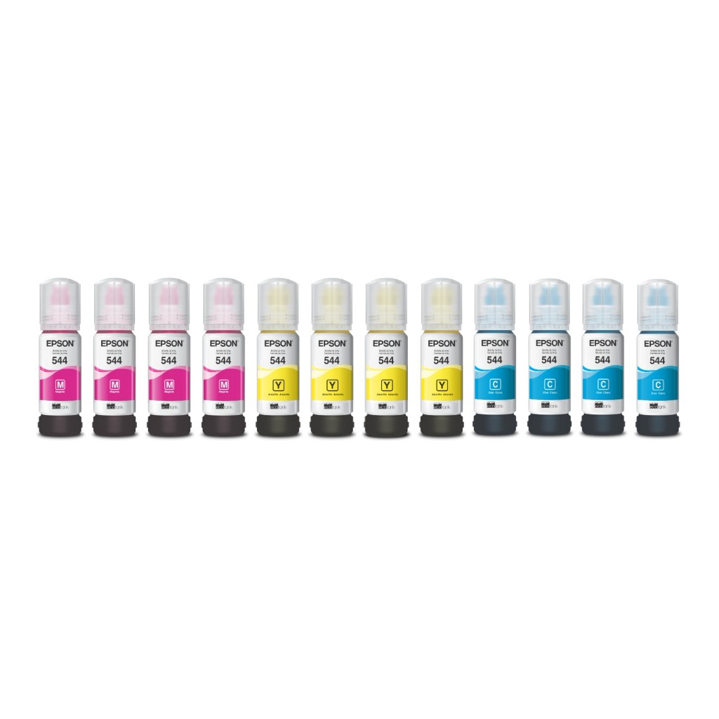 Kit 12 Refil De Tinta T544 Para Epson L3150 L3250 Original COLOR