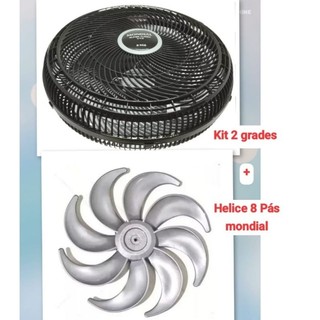Kit grade dianteira e traseira + hélice 8 Pás para ventilador MONDIAL