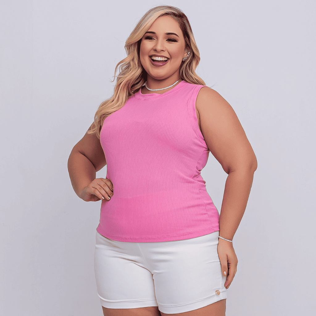 Blusa Plus Size Feminina Regata Suede Canelado Tendência em Oferta na Shopee