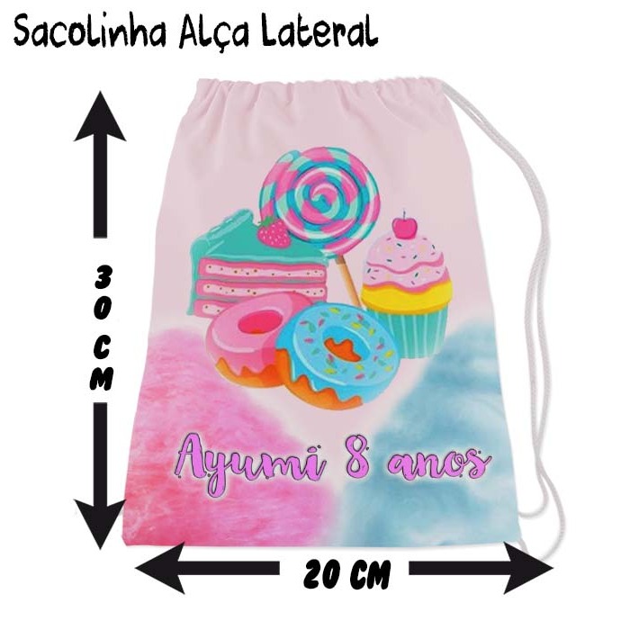 Kit Mochilinha Sacolinha Mochila Saco Sacochila Saquinho Lembrancinha Brinde Aniversario Personalizadas Confeiteiro
