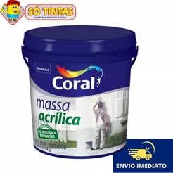 Massa Acrílica Coral 3,6 e 18 Litros Interior Exterior Secagem Rápida