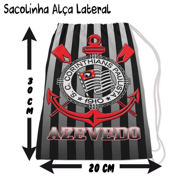 Mochilinha Sacolinha Mochila Saco Sacochila Saquinho Lembrancinha Brinde Aniversario Personalizadas Futebol Corinthians