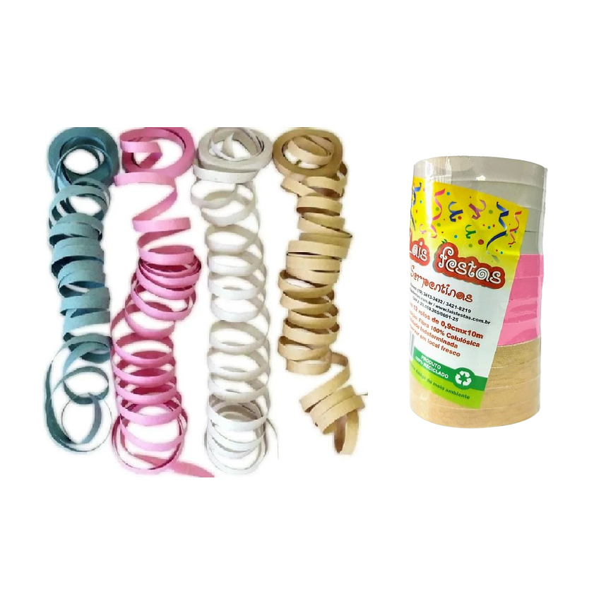 Serpentina Pacote com 12 Rolos Coloridos Carnaval Brincadeiras | Envio Já