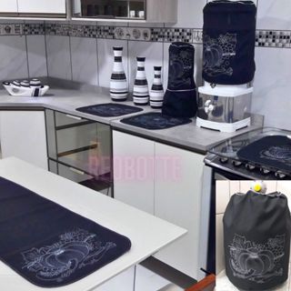 Conjunto 7 Peças Para Cozinha Decoração Casa Estampado Tecido Oxford Capa Liquidificador Tolha Mesa em Oferta na Shopee