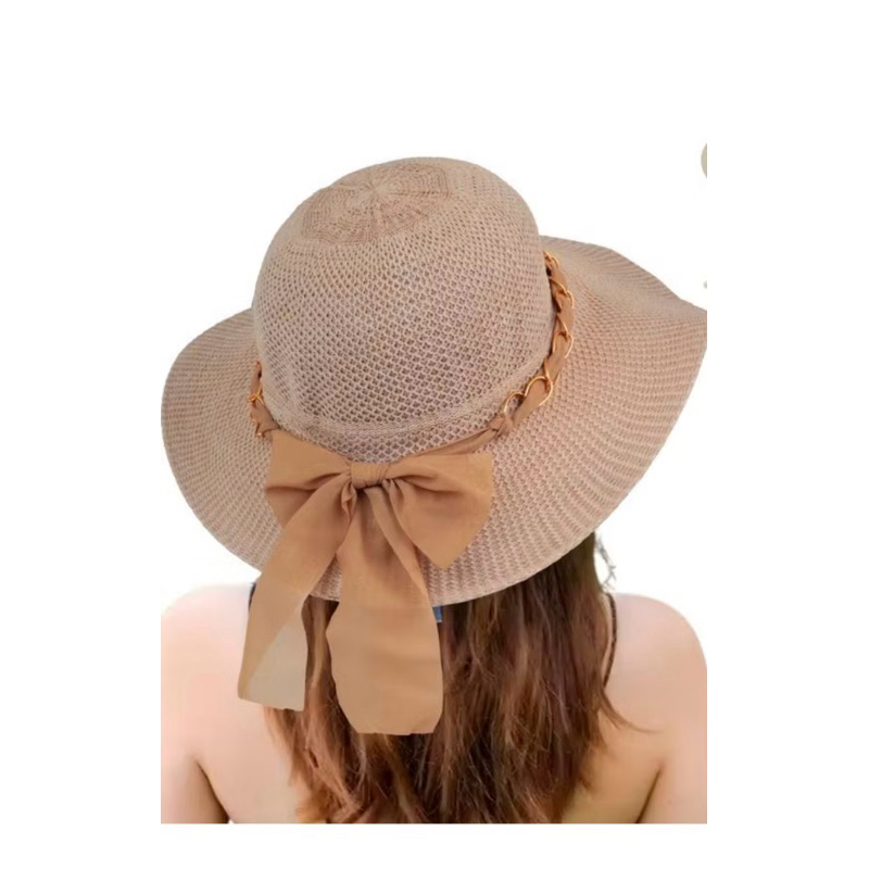 Chapeu Feminino Praia Piscina Verao Floppy Aba Larga Grande palha