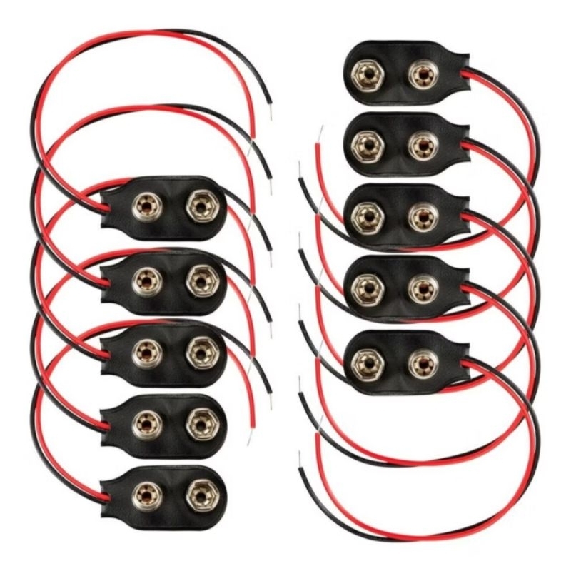 Conector Clip Para Bateria 9V Com Rabicho - 100 Peças