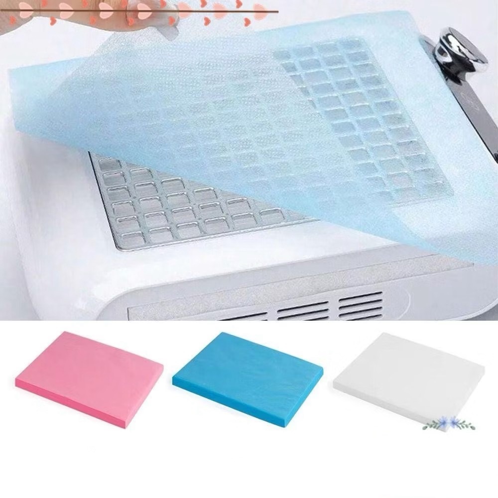 100 Peças De Papel Descartável Para Filtro De Poeira , Coletor De Pó Não Tecido Arte Em Unhas , Rosa/Azul/Branco