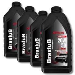 KIT OLEO 4 LITROS 20W50 MINERAL PARA CARRO.