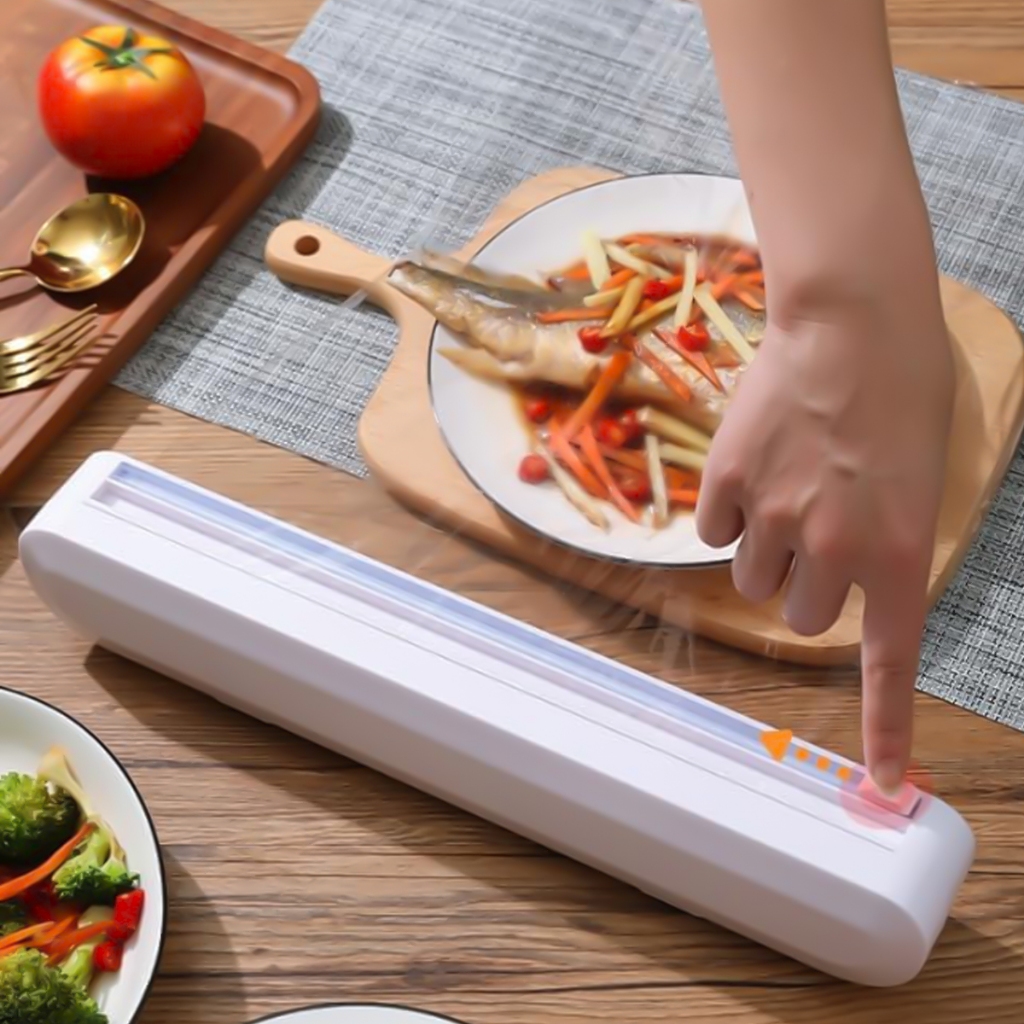 Cortador Dispenser De Filme Pvc C/ Ventosa Alimentos Cozinha