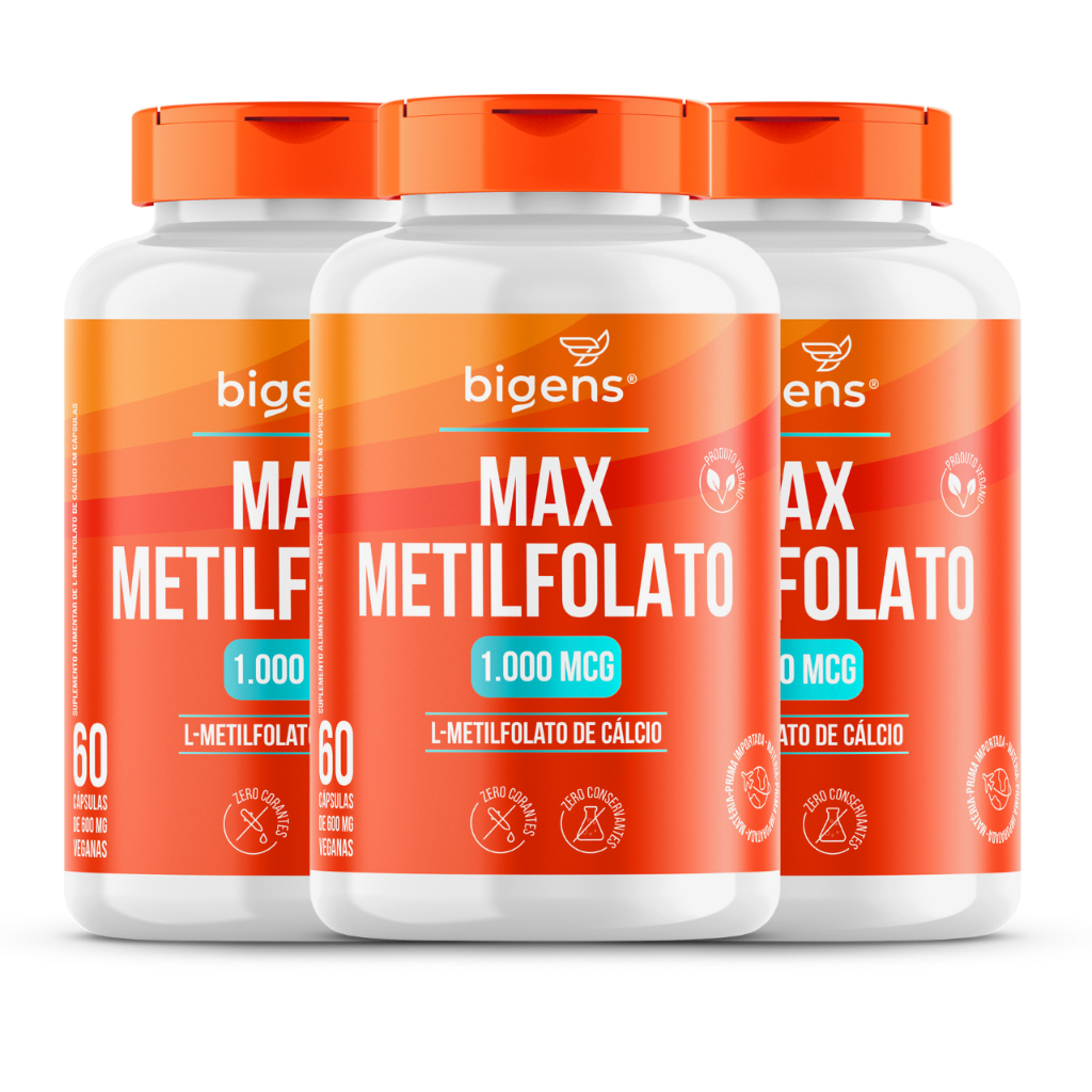 BIGENS KIT 3X MAX METILFOLATO 1000MCG 60 CAPS BIOGENS em Oferta na Shopee