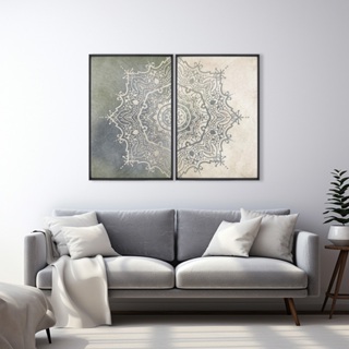 2 Quadros Decorativo Mistico Reflexões em Mandalas com Moldura para Sala Quarto Escritorio em Oferta na Shopee