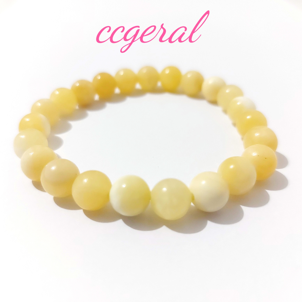 Pulseira De Pedras Naturais Calcita Amarela Bolinha 8MM em Oferta na Shopee