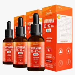 BIGENS KIT 3X VITAMINA D3+K2 MK7 KIDS FRUTAS VERMELHAS 20ML BIOGENS