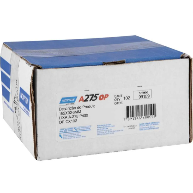 Caixa (102 uni) de Disco De Lixa 152mm Norton 6 Furos Lixadeira Hookit 6"