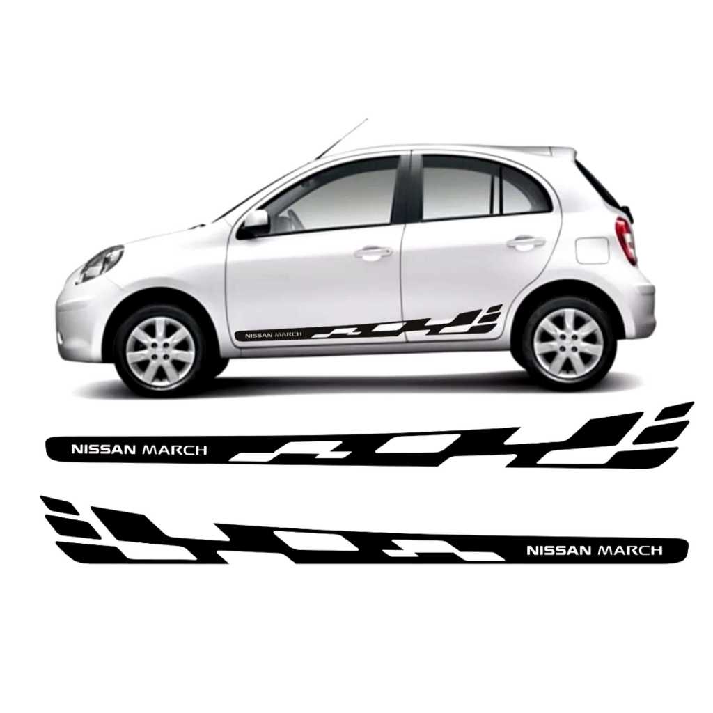 kit Adesivos Lateral Para Nissan March Sl Sv Sport Hatch Faixa Colante Fita Adesiva Tuning Acessórios Personalizado NS20