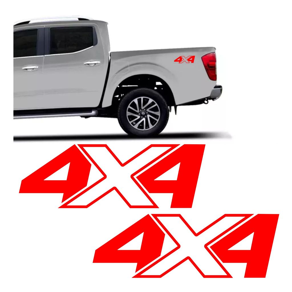 Kit 2 Adesivos 4x4 Frontier Nissan 2020 2021 2022 2023 Vermelho Personalizado Tuning Acessórios Automotivo NS22