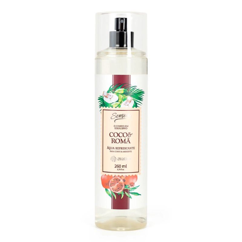 Água Refrescante / Body Splash Coco & Romã 200ml Avatim