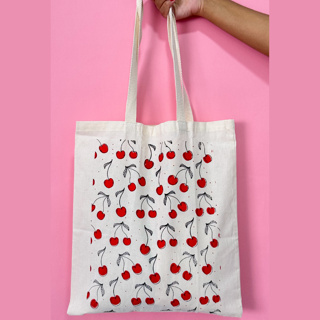 Ecobag Cerejas  sacola ecológica,escola,faculdade, curso,personalizado,brinde,praia,moda,brinde,presente,trabalho em Oferta na Shopee