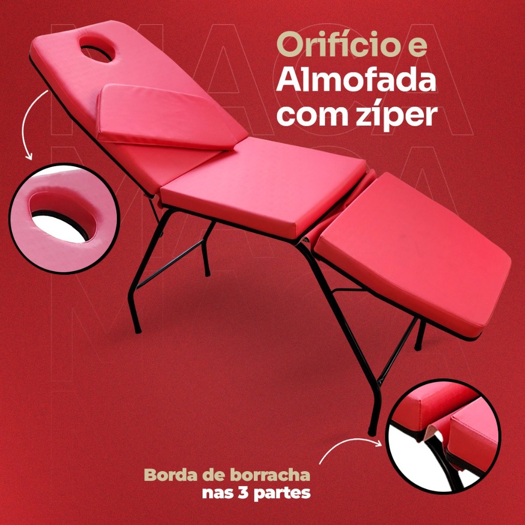 Maca Estética Massagem 3 posições com Orifício para o Rosto Pink Facto Estúdio de Beleza e Tatuagem