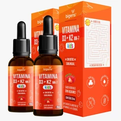 BIGENS KIT 2X VITAMINA D3+K2 MK7 KIDS FRUTAS VERMELHAS 20ML BIOGENS