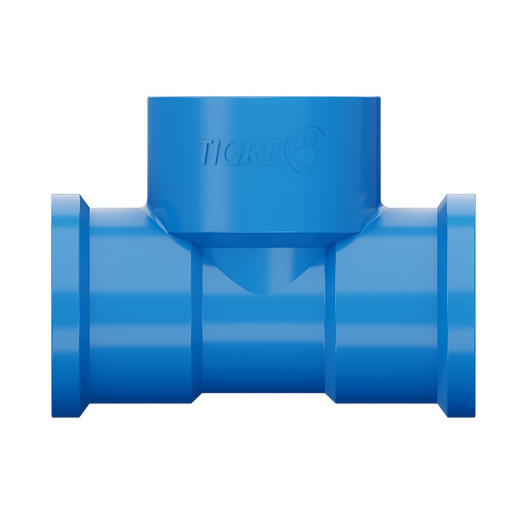 Te PVC Soldável Azul Bucha Latão 25mm X 3/4" Tigre