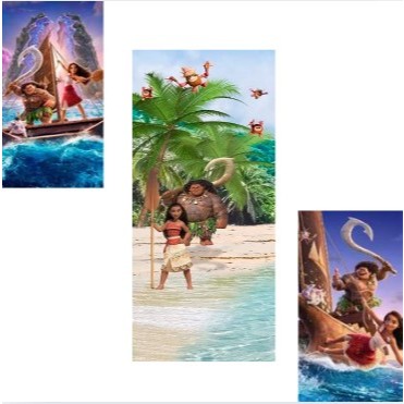 Painel vertical tecido sublimado tema MOANA 200X100