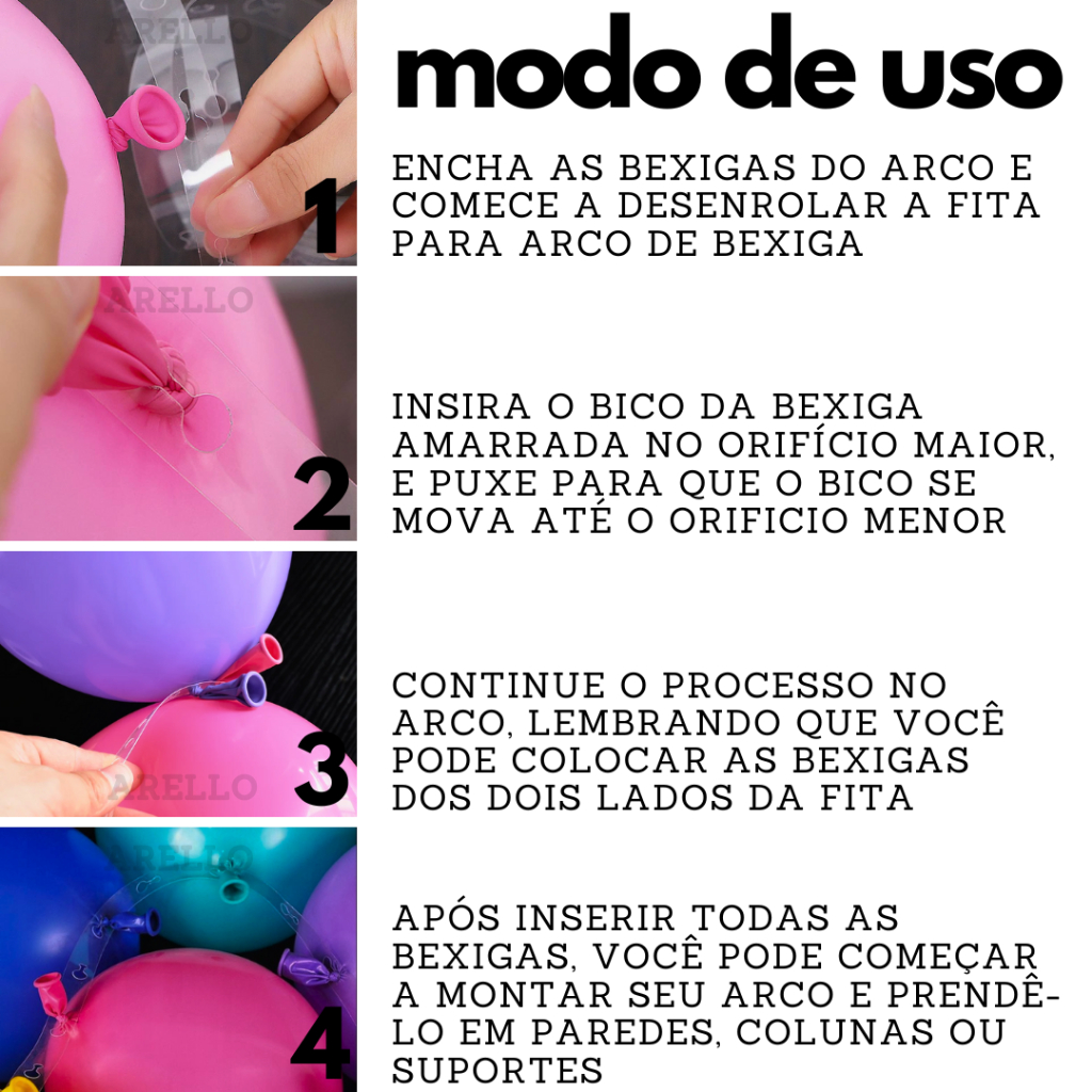 Fita para Arco de Bexiga 5 metros de comprimento Decoração Festa — imagem 2 de 2
