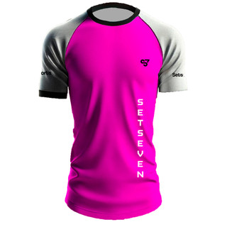 Camisa Camiseta Esportiva Setseven Dry Fit Uv50 Rosa Fit