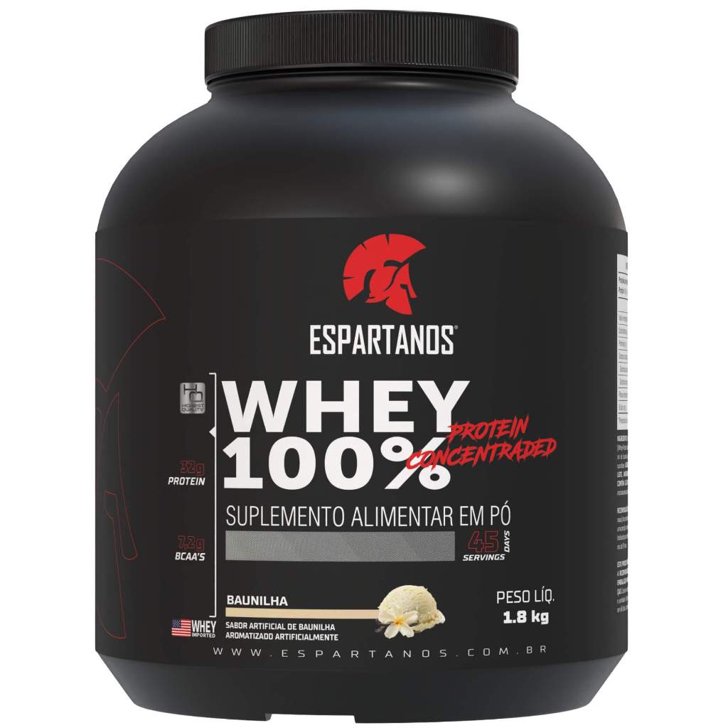 Whey Protein Concentrado 100% Pure 1800g WPC 80 - Espartanos em Oferta na Shopee