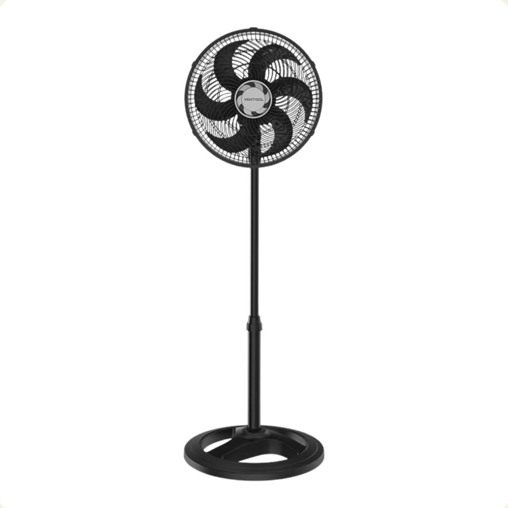 Ventilador Coluna Modelo Turbo 6p 30 cm Preto 127v Ventisol