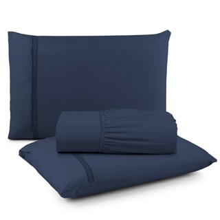 Jogo de Lençol Solteiro Casal Queen King 3 e 2 Peças Percal 300 Fios Ponto Infinito em Oferta na Shopee