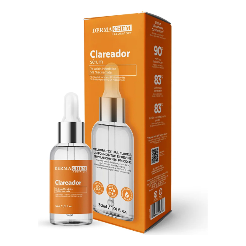 Sérum Facial Clareador De Manchas Melasma Clear Derma Chem 30ml em Oferta na Shopee