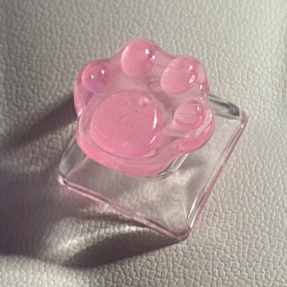 Keycap Transparente com Patinha de Cachorro Fofura para o Seu Teclado Tecla Fofa Personalizada Presente Mecanico