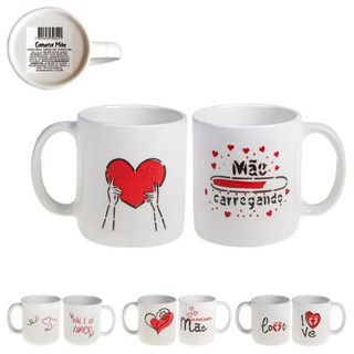 Caneca Xicara De Ceramica Presente Mãe 300ml em Oferta na Shopee