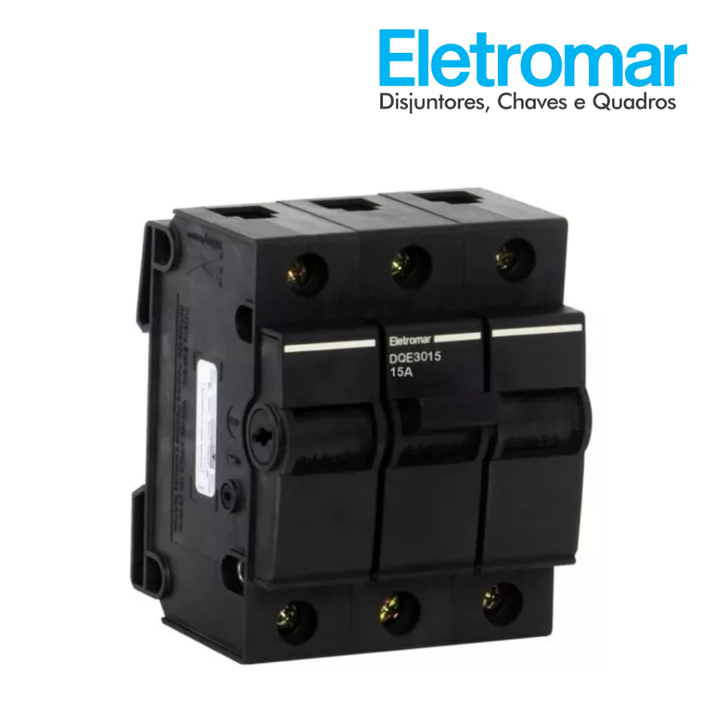 Disjuntor Nema Tripolar Trifásico 15A 380V QDE3015 Eletromar