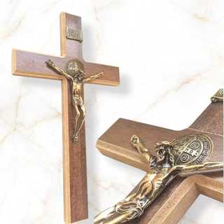 Lindo Crucifixo Madeira Cruz Parede Jesus Cristo Religião 30cm Promoção