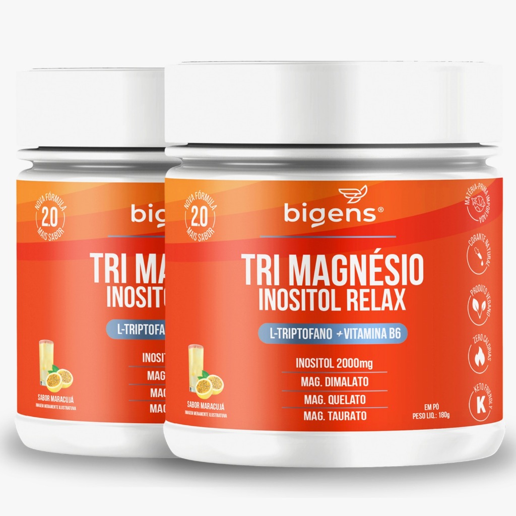 BIGENS KIT 2X TRI MAGNÉSIO INOSITOL RELAX 180G BIOGENS em Oferta na Shopee