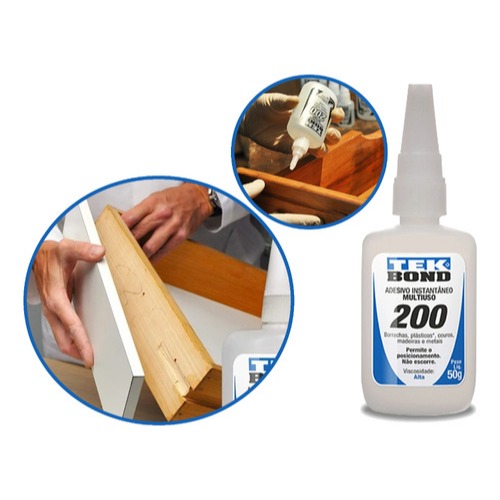 Cola Adesivo Tek Bond 200 Multiuso Instantâneo 100g Gel Super Bonder Instantâneo Fixação Rápida