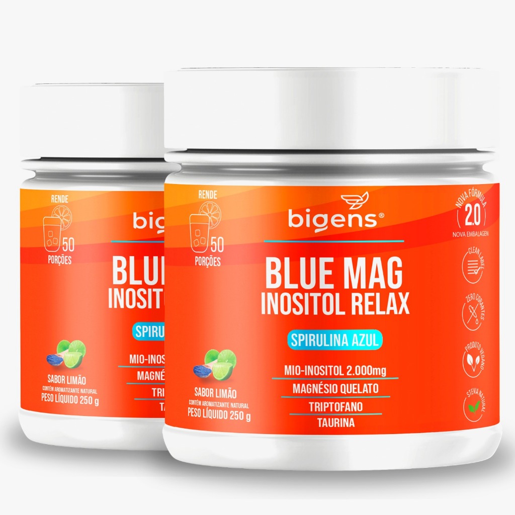 BIGENS KIT 2X BLUE MAG INOSITOL RELAX 250G BIOGENS em Oferta na Shopee