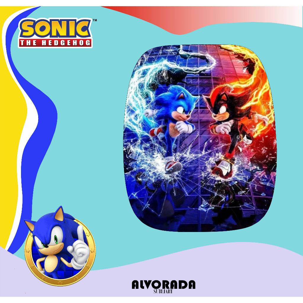 Mousepad Sonic Ergonomico Personalizado Retangular Trabalho Desenho Escritório Jogo Gamer