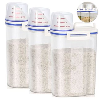Kit 3 Pote Hermético Com Medidor Dispenser Cereais Grãos em Oferta na Shopee