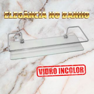 OFERTA Porta Shampoo/Condicionador Uso Diário Reto Vidro Incolor 6mm Modelo Trad 10X30CM Cód. 802 em Oferta na Shopee