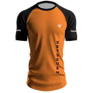Camisa Camiseta Esportiva Setseven Dry Fit Uv50 Laranja Foco