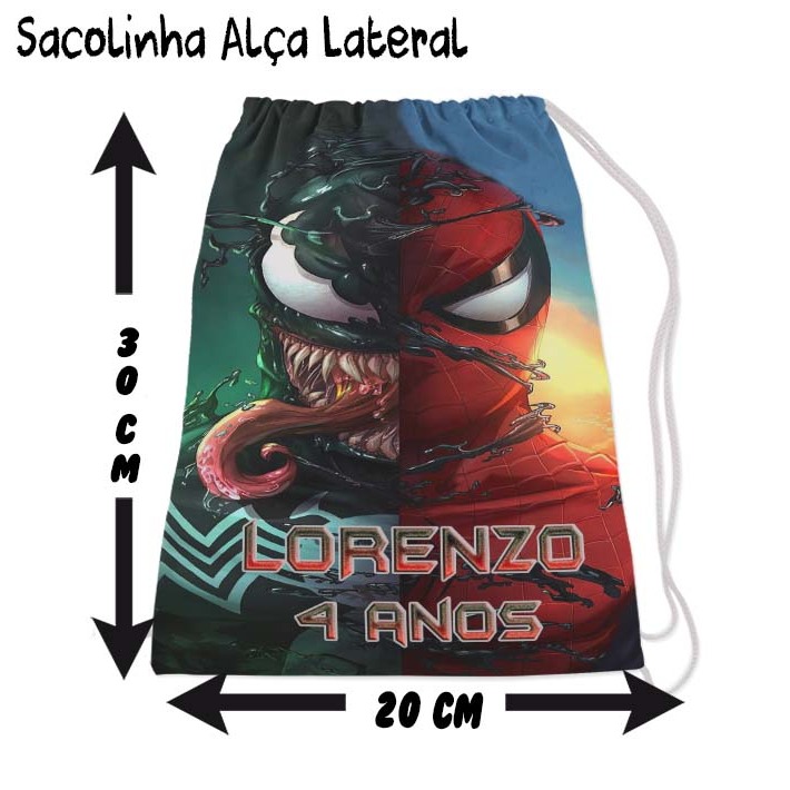Mochilinha Sacolinha Mochila Saco Sacochila Saquinho Lembrancinha Brinde Aniversario Personalizadas Festa Homem Aranha