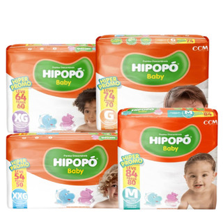 Fralda Hipopó Baby Pacotão Hiper - P M G XG XXG 10h de Proteção e absorção