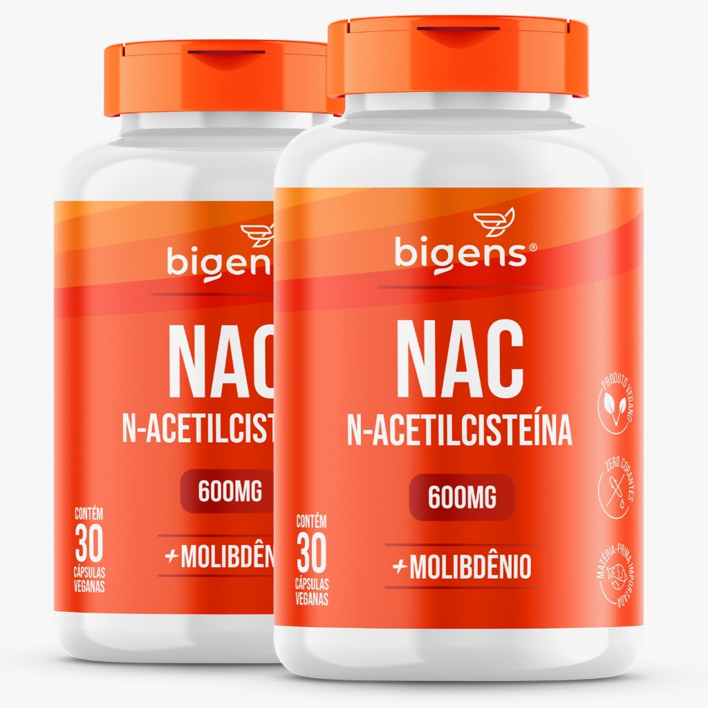BIGENS KIT 2X NAC N-ACETIL CISTEINA 600MG 30 CAPS BIOGENS em Oferta na Shopee
