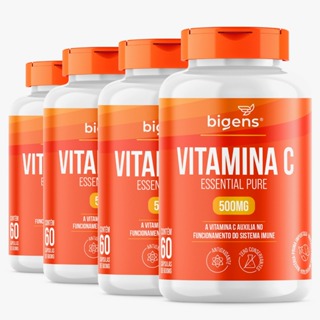 BIGENS KIT 4X VITAMINA C ESSENTIAL PURE 500MG, 60 CÁPSULAS BIOGENS em Oferta na Shopee