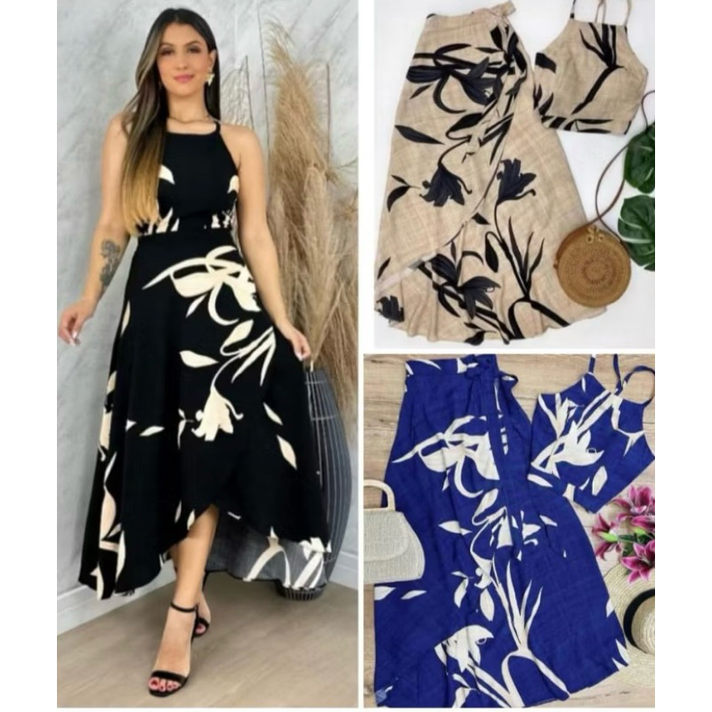 Conjunto Envelope Saia midi e Cropped